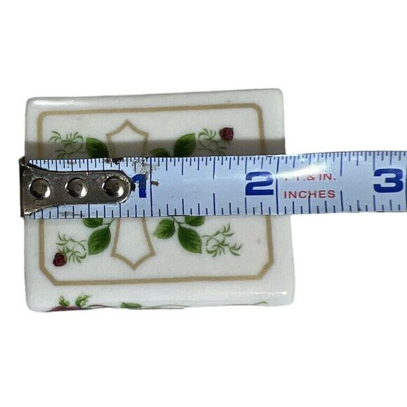 1993 Avon Bible Hinged Limoge trinket box God Bless You on the inside appx 2x2x1 - Picture 9 of 10